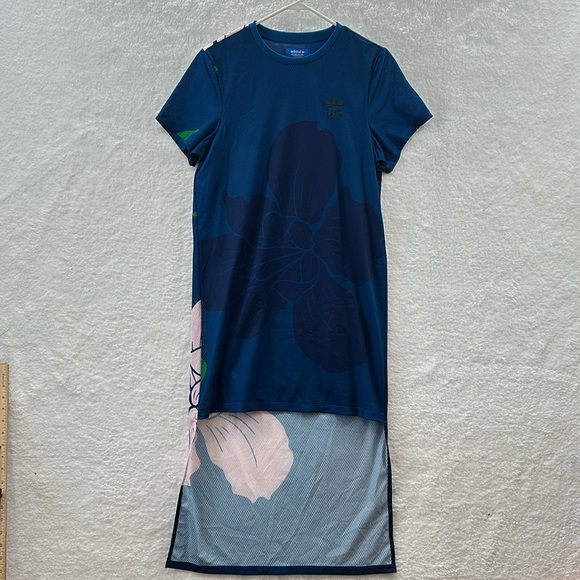 Adidas Originals FLORAL ENGRAVING LONG DRESS Top Shirt Supergirl Size Small - Picture 2 of 10